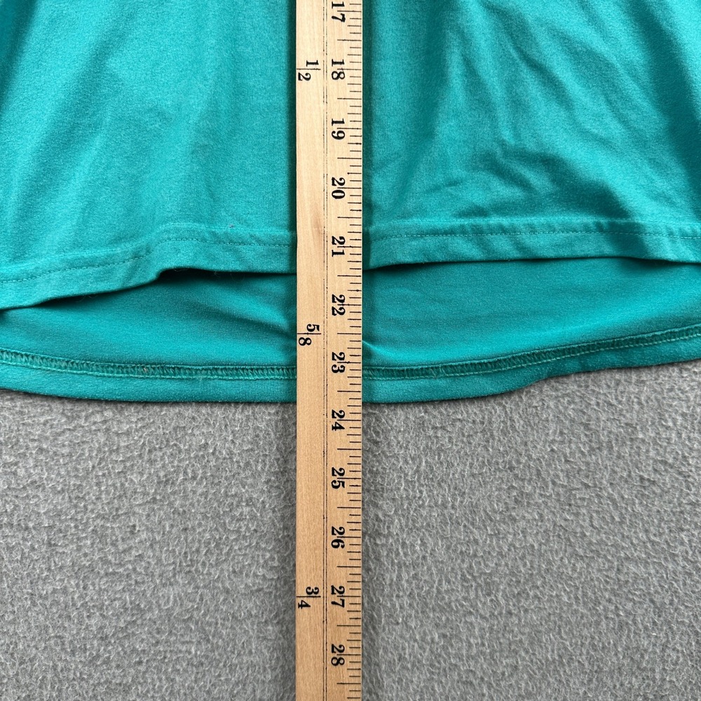 Nike Shirt Womens Medium Teal Dri-Fit V-Neck Short Sleeve Regular Fit Athletic - Picture 6 of 10